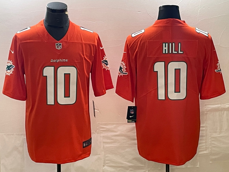 Men's Miami Dolphins Tyreek Hill #10 Orange Game Jerseys