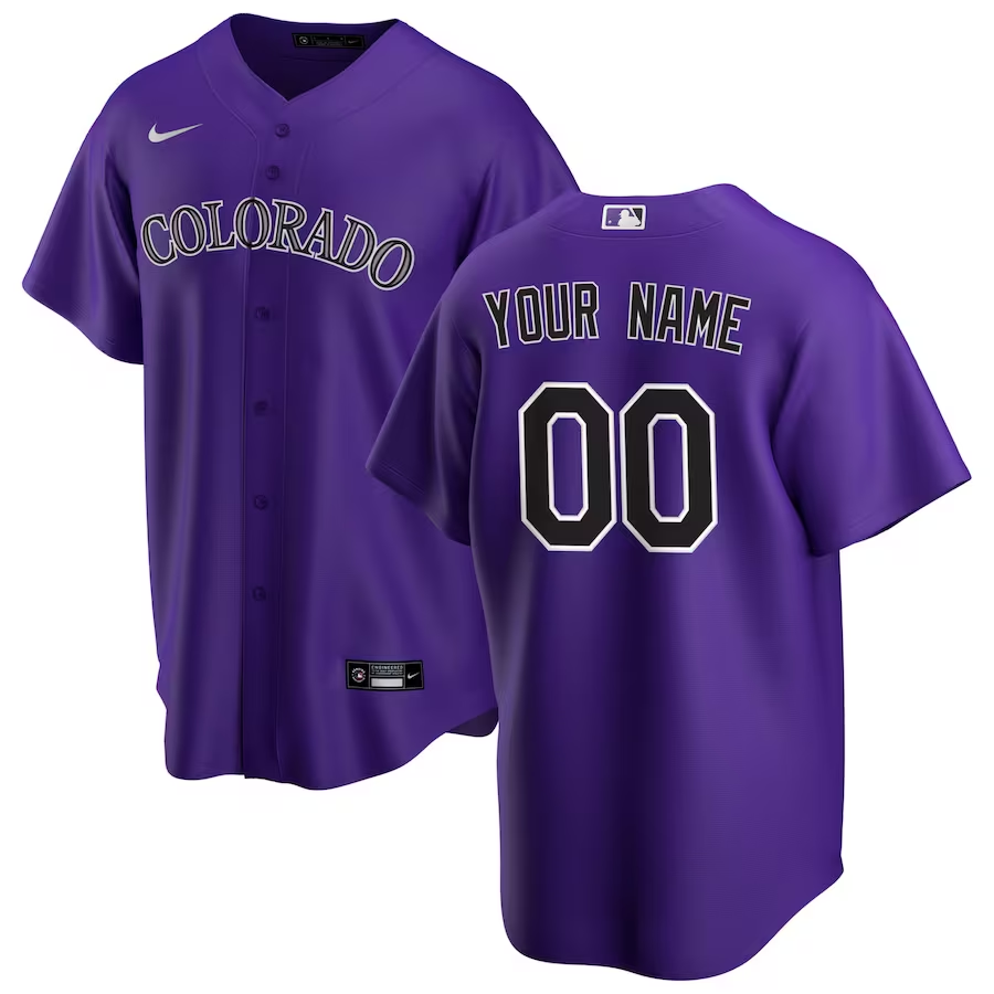 Men's Colorado Rockies Purple Alternate Replica Custom Jerseys