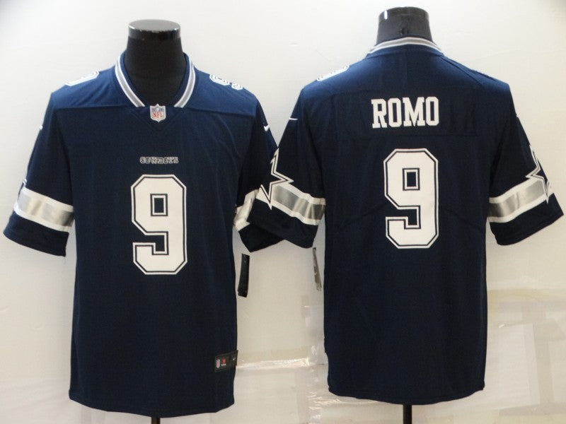 Men's Dallas Cowboys Tony Romo #9 Navy Game Player Jerseys