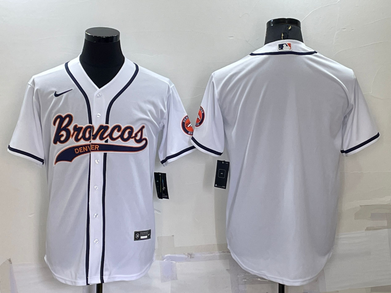 Men's Denver Broncos White Blank Jerseys