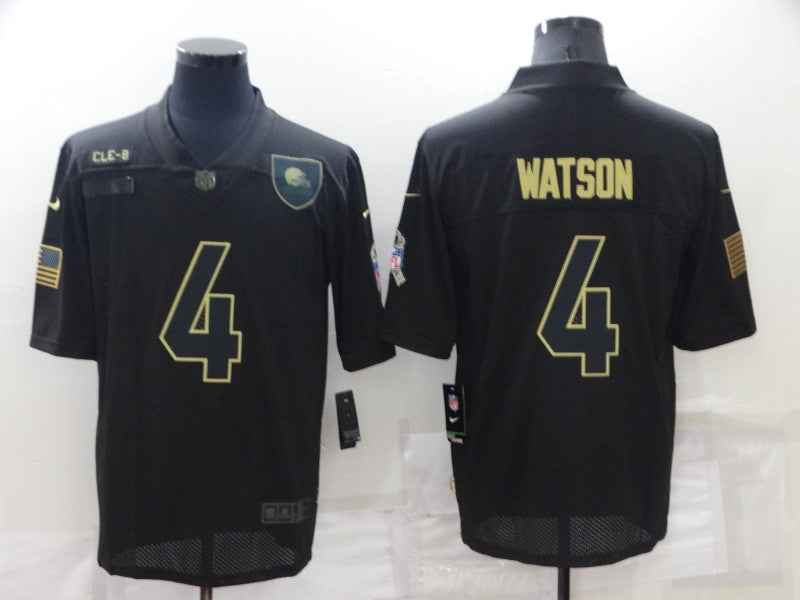 Men's Cleveland Browns Deshaun Watson #4 Black Game Player Jerseys