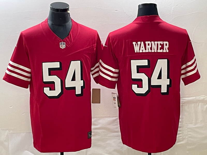 Men's San Francisco 49ers Fred Warner #54 Red Game Player Jerseys