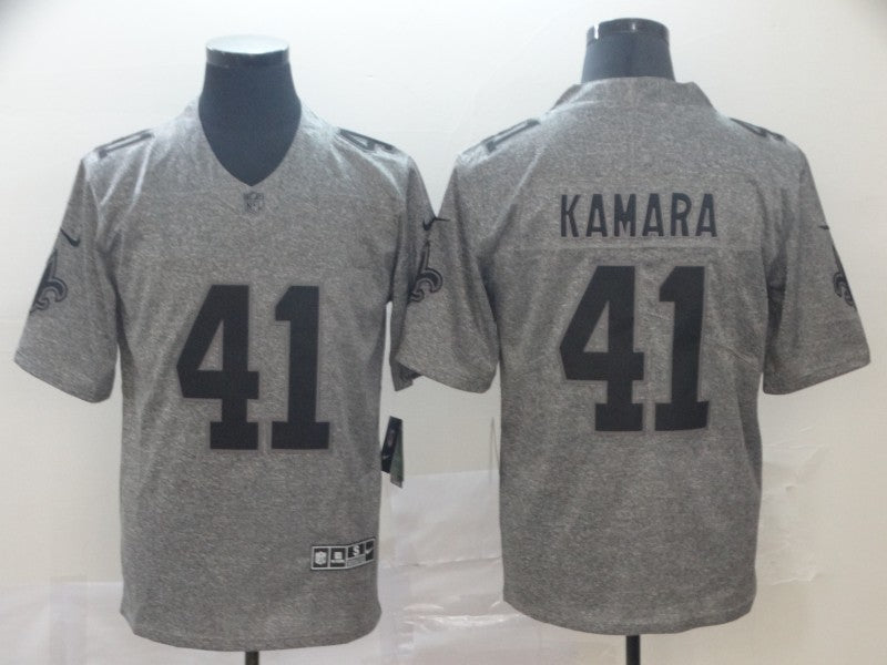 Men's New Orleans Saints Alvin Kamara #41 Gray Alternate Game Jerseys