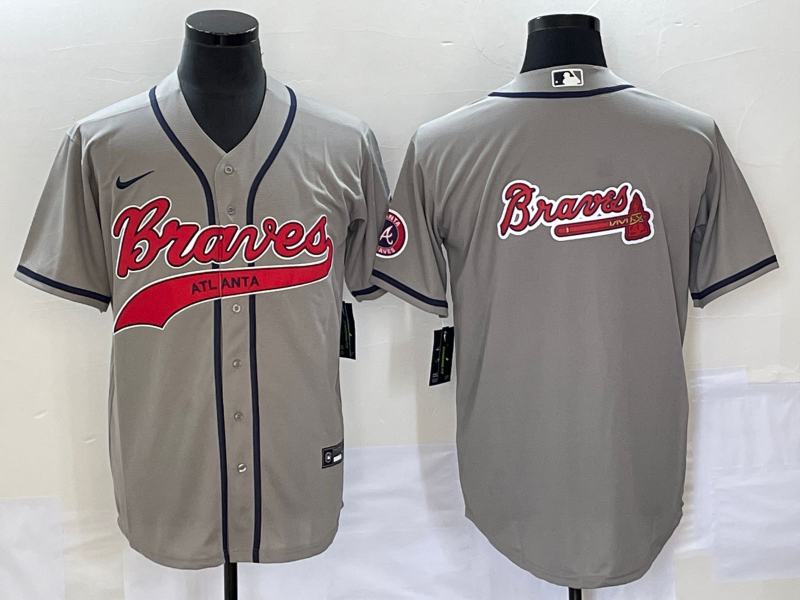 Men's Atlanta Braves Gray Replica Team Jerseys Joint Edition