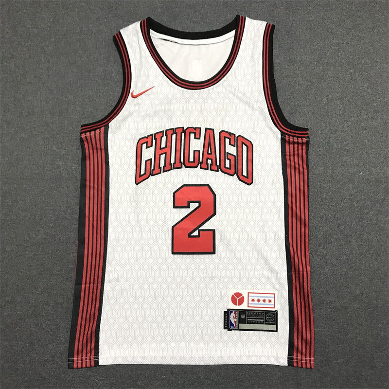 Men's Chicago Bulls Lonzo Ball #2 White 2022/23 Swingman Jerseys - City Edition