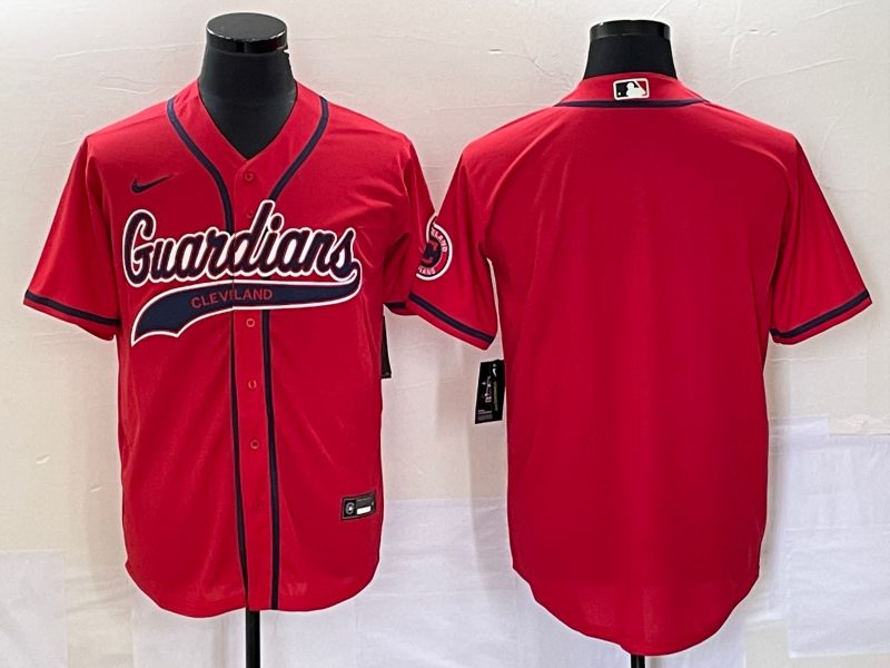 Men's Cleveland Guardians Red Alternate Replica Blank Jerseys