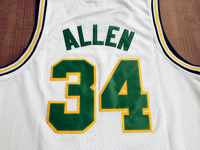 SuperSonics No. 34 Ray Allen Retro White Premium Mesh