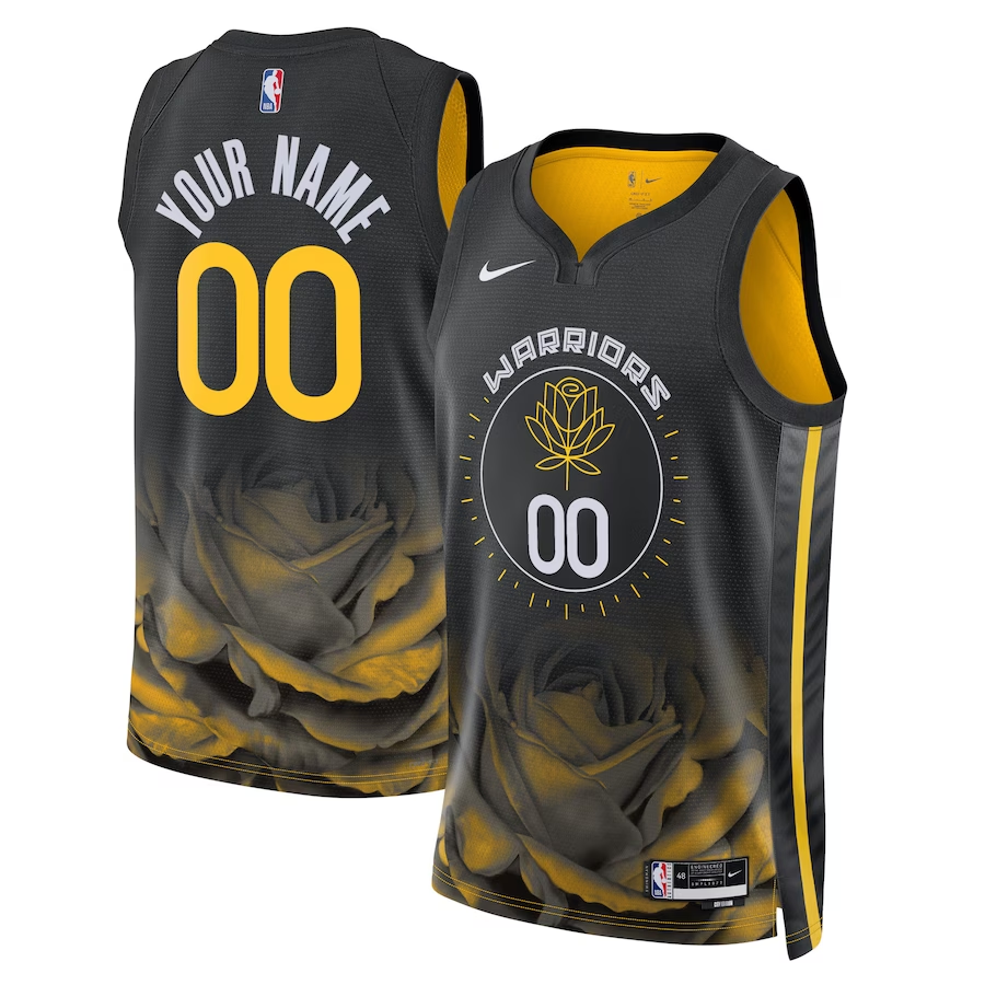Men's Golden State Warriors Black 2022/23 Swingman Custom Jerseys - City Edition