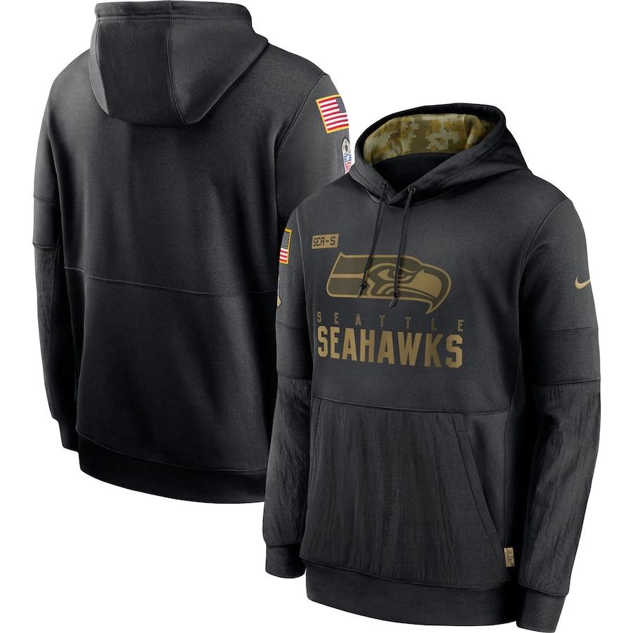 Men's Seattle Seahawks NFL 2020 Salute to Service Hoodie1 Black