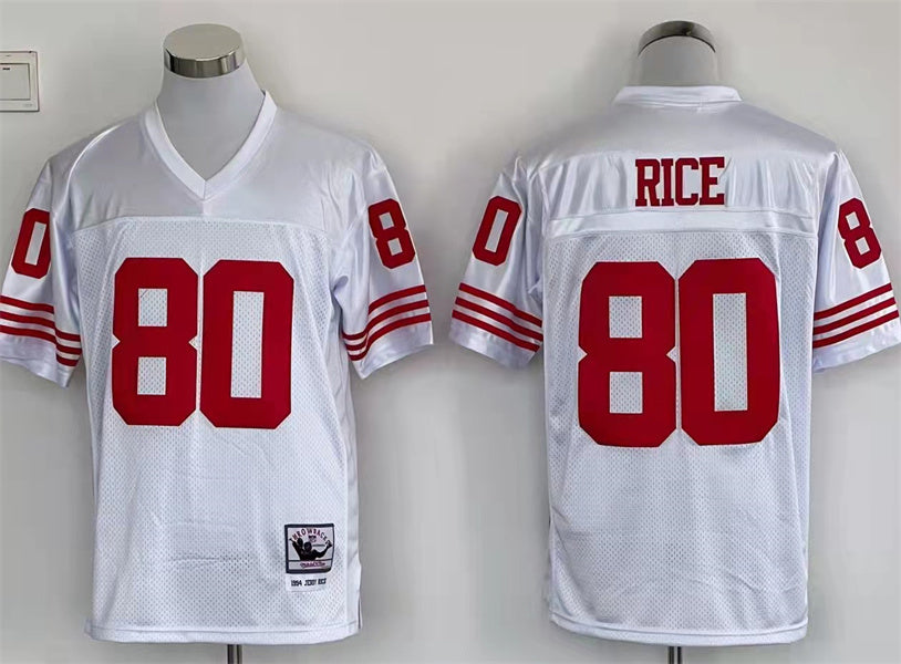 Men's San Francisco 49ers Jerry Rice Mitchell & Ness White Legacy Replica Jerseys