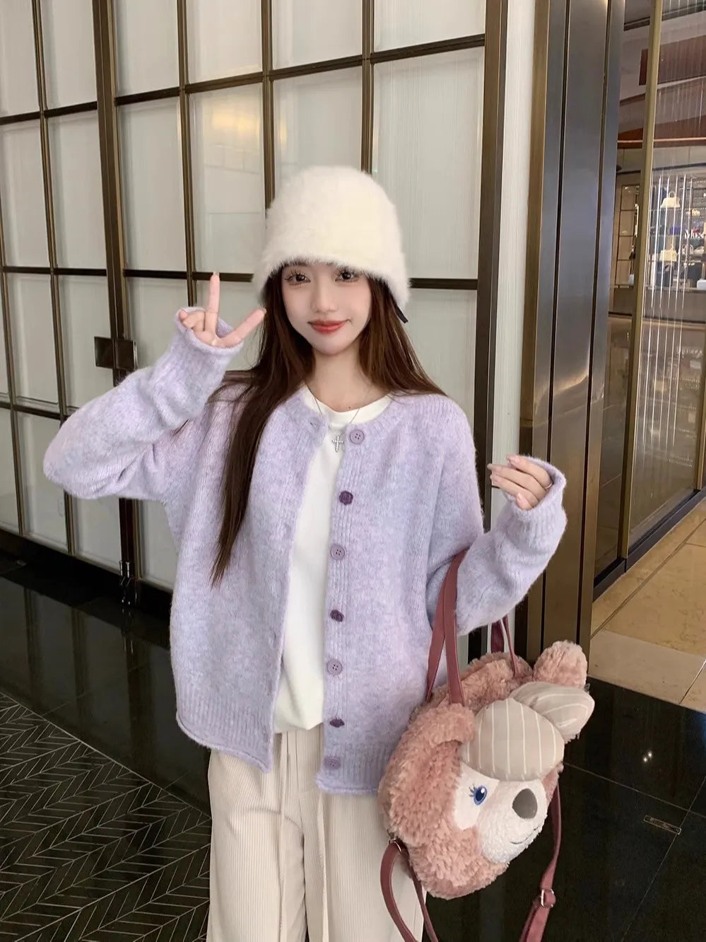 Stylish Knit Apparel Knitted Outerwear For Petite Women