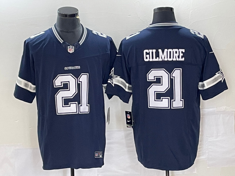Men's Dallas Cowboys Stephon Gilmore #21 Navy Game Player Jerseys