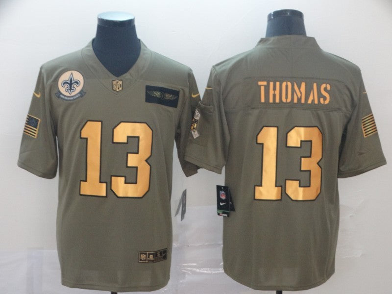 Men's New Orleans Saints Michael Thomas #13 Brown Player Game Jerseys