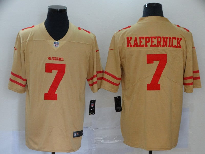 Men's San Francisco 49ers Colin Kaepernick #7 Gold Inverted Legend Jerseys