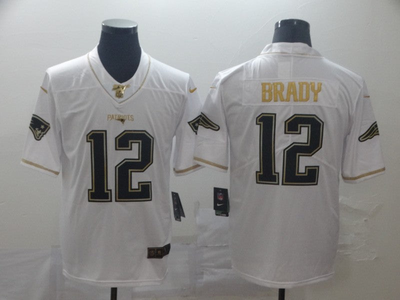 Men's New England Patriots Tom Brady #12 White Game Player Jerseys