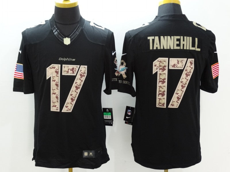 Men's Miami Dolphins Ryan Tannehill #17 Black Game Jerseys
