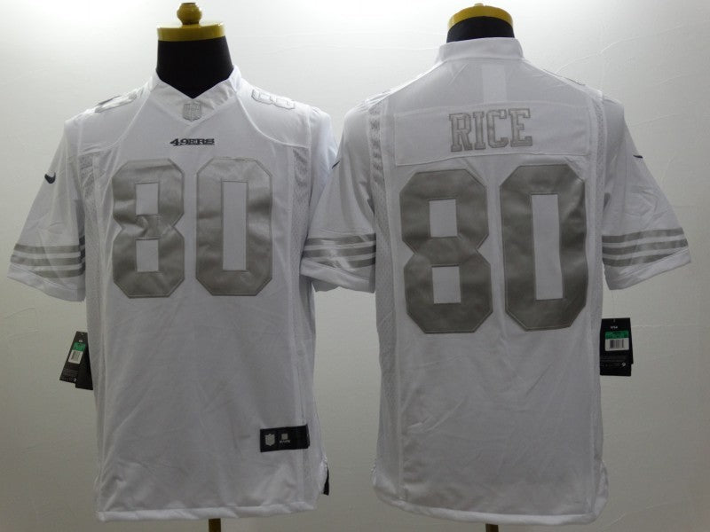 Men's San Francisco 49ers Jerry Rice #80 White Alternate Game Jerseys