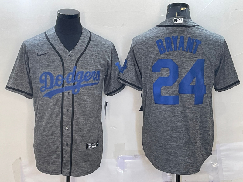Men's Los Angeles Dodgers Kobe Bryant Gray Replica Baseball Jerseys