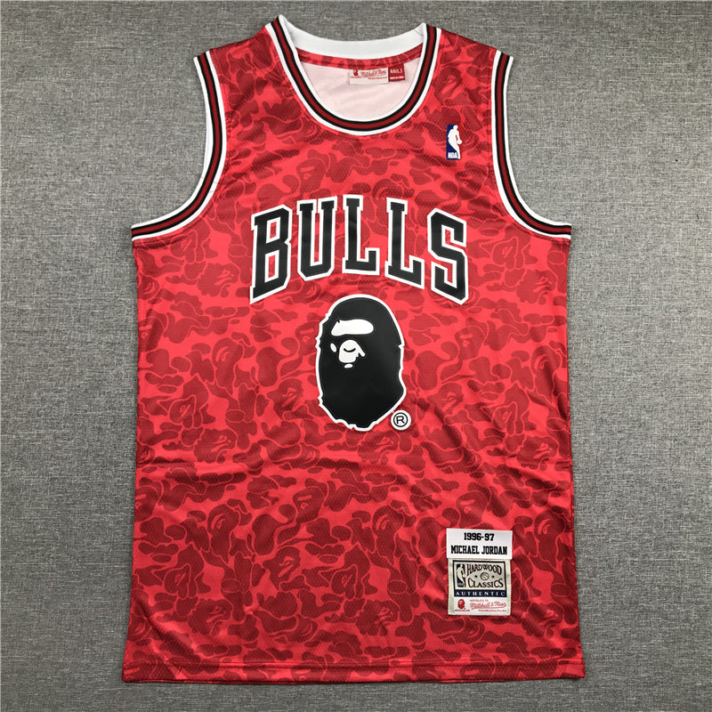 Men's Chicago Bulls Michael Jordan #23 Red 1996-97 Hardwood Classics Authentic Jerseys
