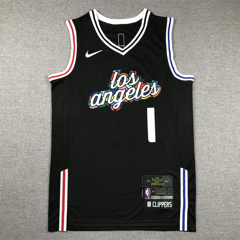 Men's LA Clippers James Harden #1 Black 2022/23 Swingman Jerseys - City Edition