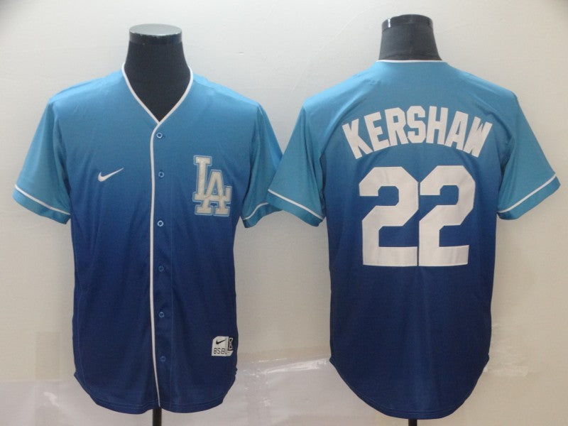 Men's Los Angeles Dodgers Clayton Kershaw #22 Blue Stitched Player Jerseys