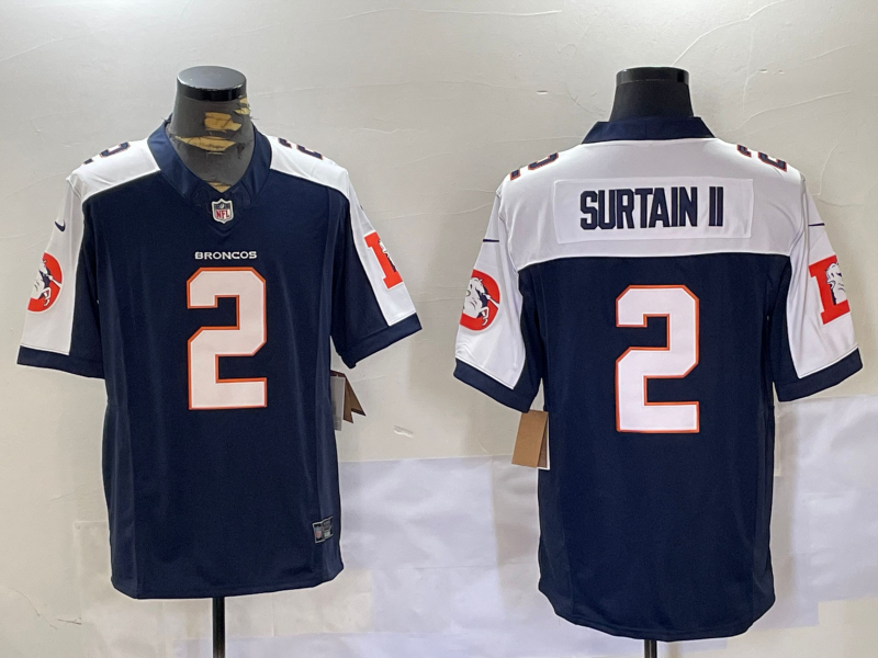 Men's Denver Broncos Patrick Surtain II #2 Navy Player Game Jerseys