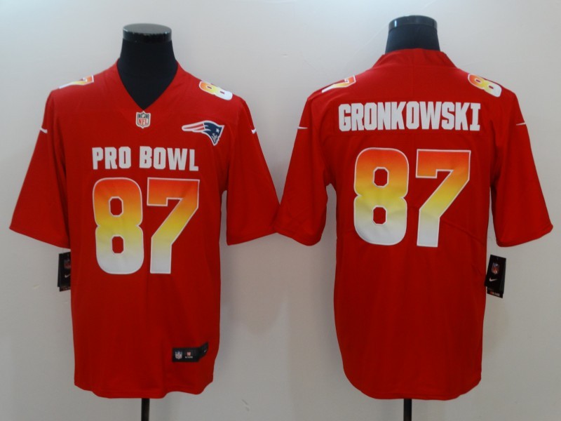Men's New England Patriots Rob Gronkowski #87 Red Player Game Jerseys