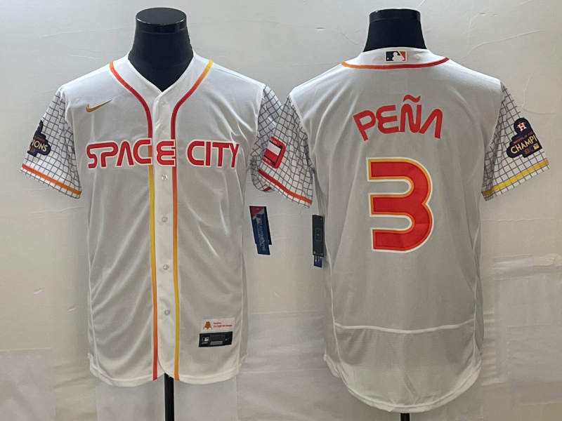 Men's Houston Astros Jeremy Pena #3 White City Connect Replica Player Jerseys