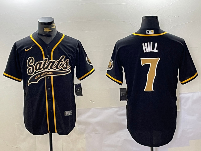 Men's New Orleans Saints Taysom Hill #7 Black Player Jerseys
