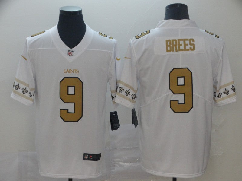 Men's New Orleans Saints Drew Brees #9 White Player Game Jerseys