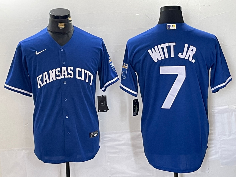 Men's Kansas City Royals Bobby Witt Jr. #7 Royal Alternate Cooperstown Collection Replica Player Jerseys
