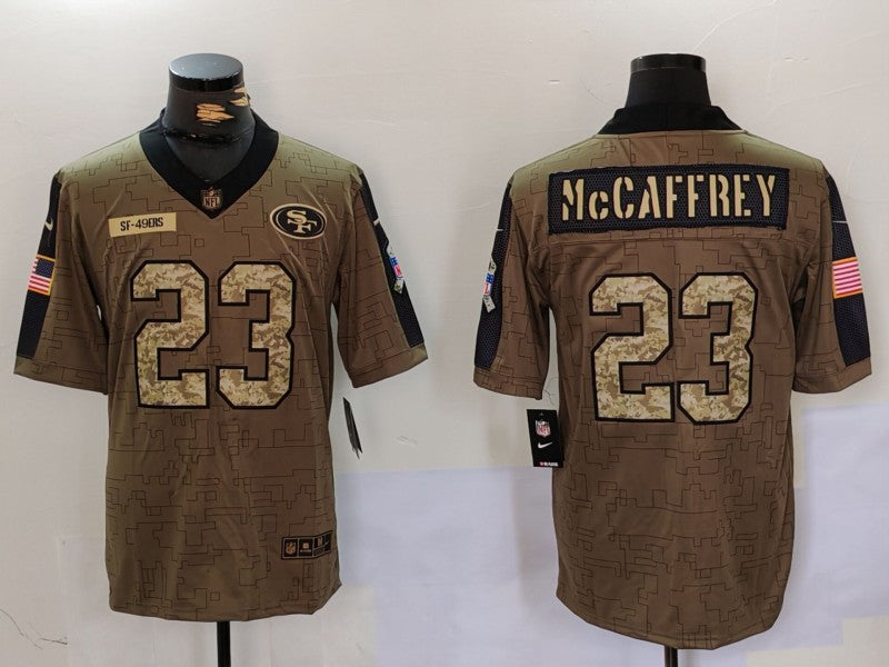 Men's San Francisco 49ers Christian McCaffrey #23 Brown Game Player Jerseys
