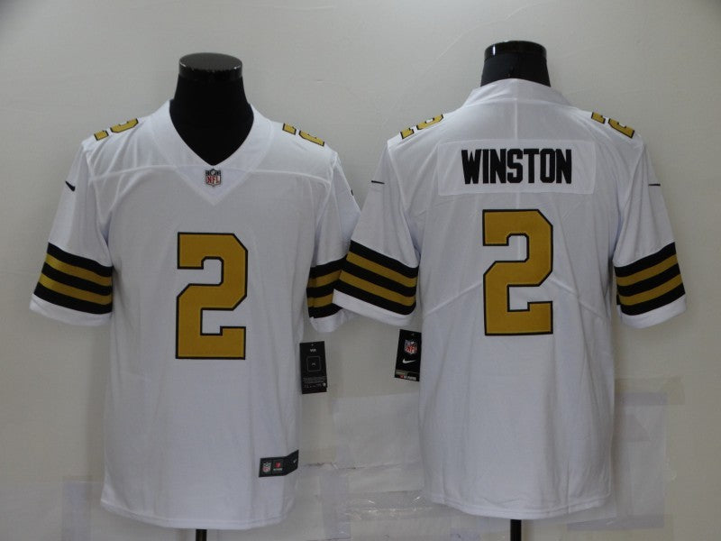 Men's New Orleans Saints Jameis Winston #2 White Alternate Game Jerseys