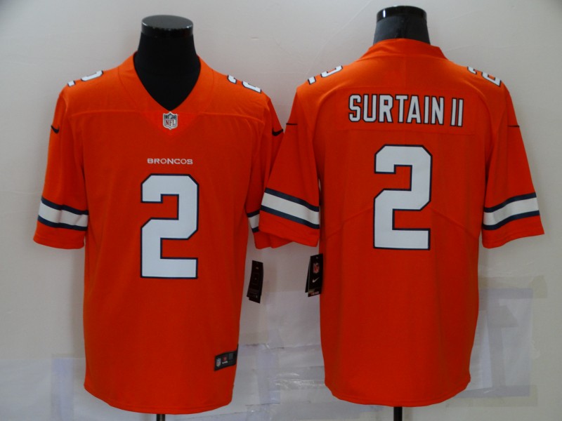 Men's Denver Broncos Patrick Surtain II #2 Orange Game Player Jerseys