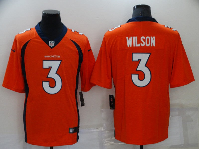 Men's Denver Broncos Russell Wilson #3 Orange Game Jerseys