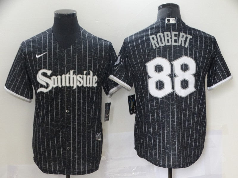 Men's Chicago White Sox Luis Robert #88 Black Stitched Jerseys
