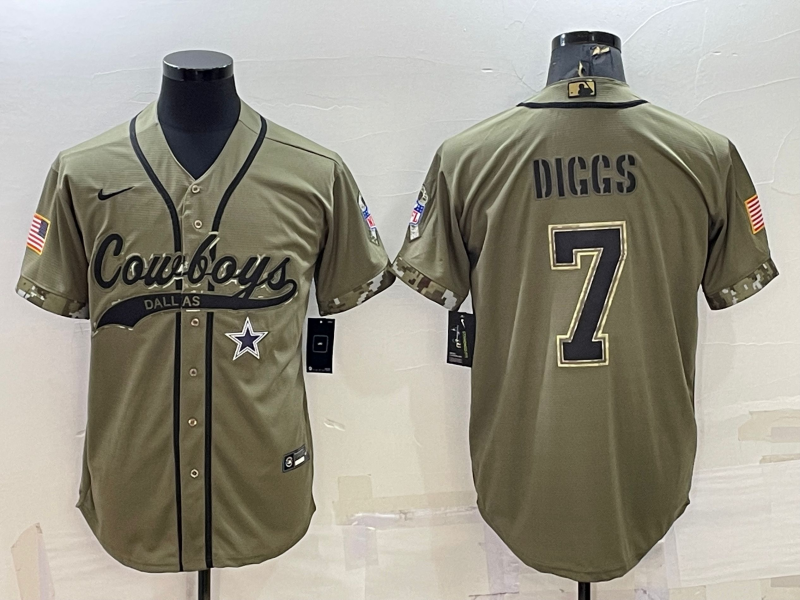 Men's Dallas Cowboys Trevon Diggs #7 Olive 2022 Salute To Service Limited Jerseys Joint Edition