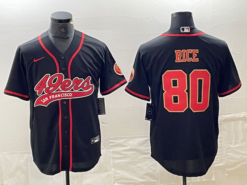 Men's San Francisco 49ers Jerry Rice #80 Black Fashion Jerseys Joint Edition