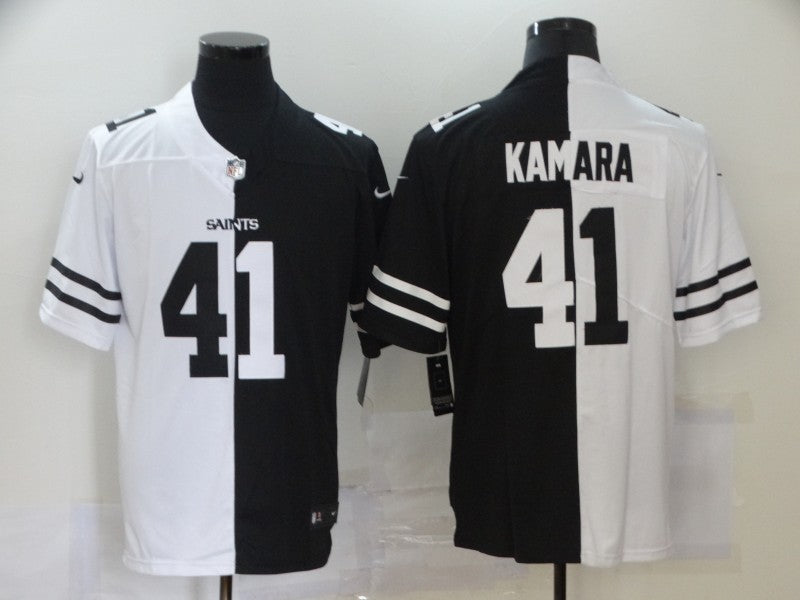Men's New Orleans Saints Alvin Kamara #41 Black/White Game Jerseys