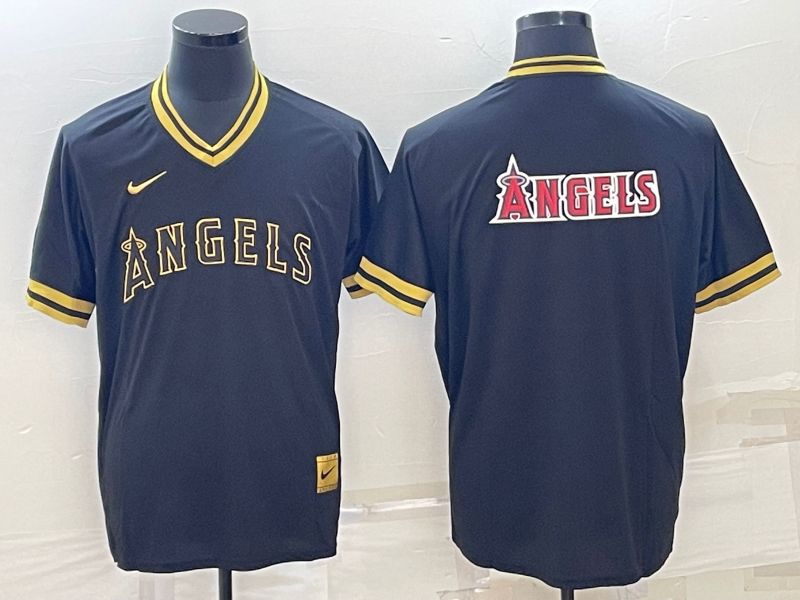 Men's Los Angeles Angels Black Alternate Replica Player Jerseys