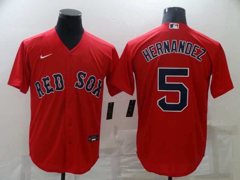 Men's Boston Red Sox Enrique Hernandez #5 Red Replica Baseball Jerseys