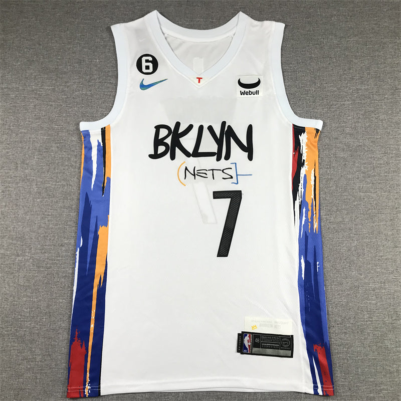 Men's Brooklyn Nets Kevin Durant #7 White 2022/23 Fastbreak Jerseys - City Edition