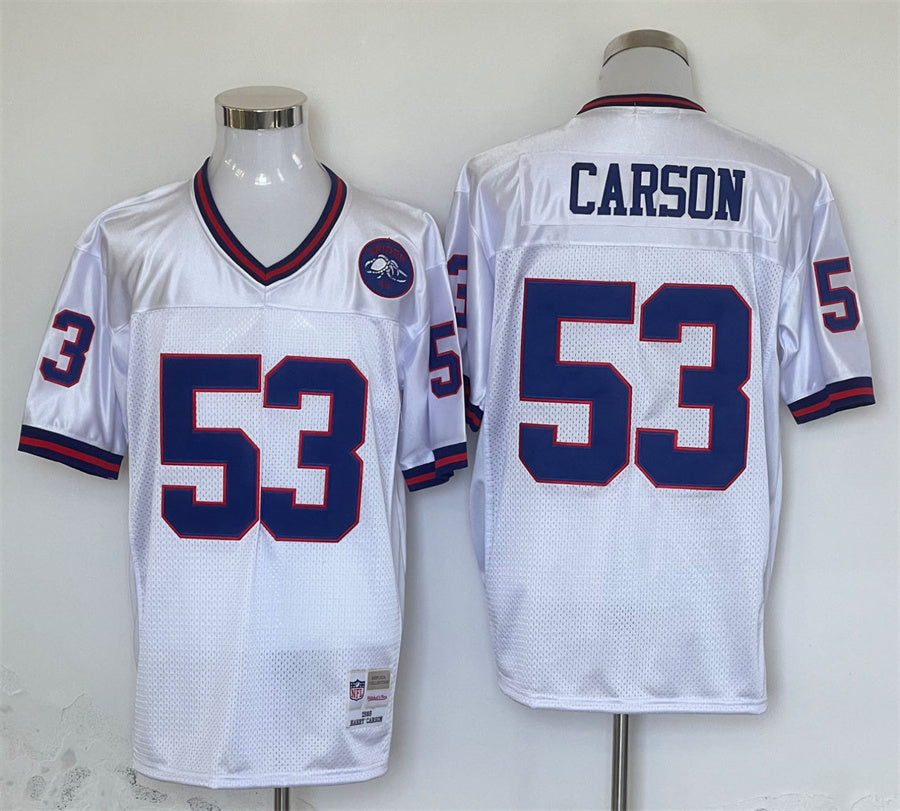 Men's New York Giants Harry Carson Mitchell & Ness White Legacy Replica Jerseys