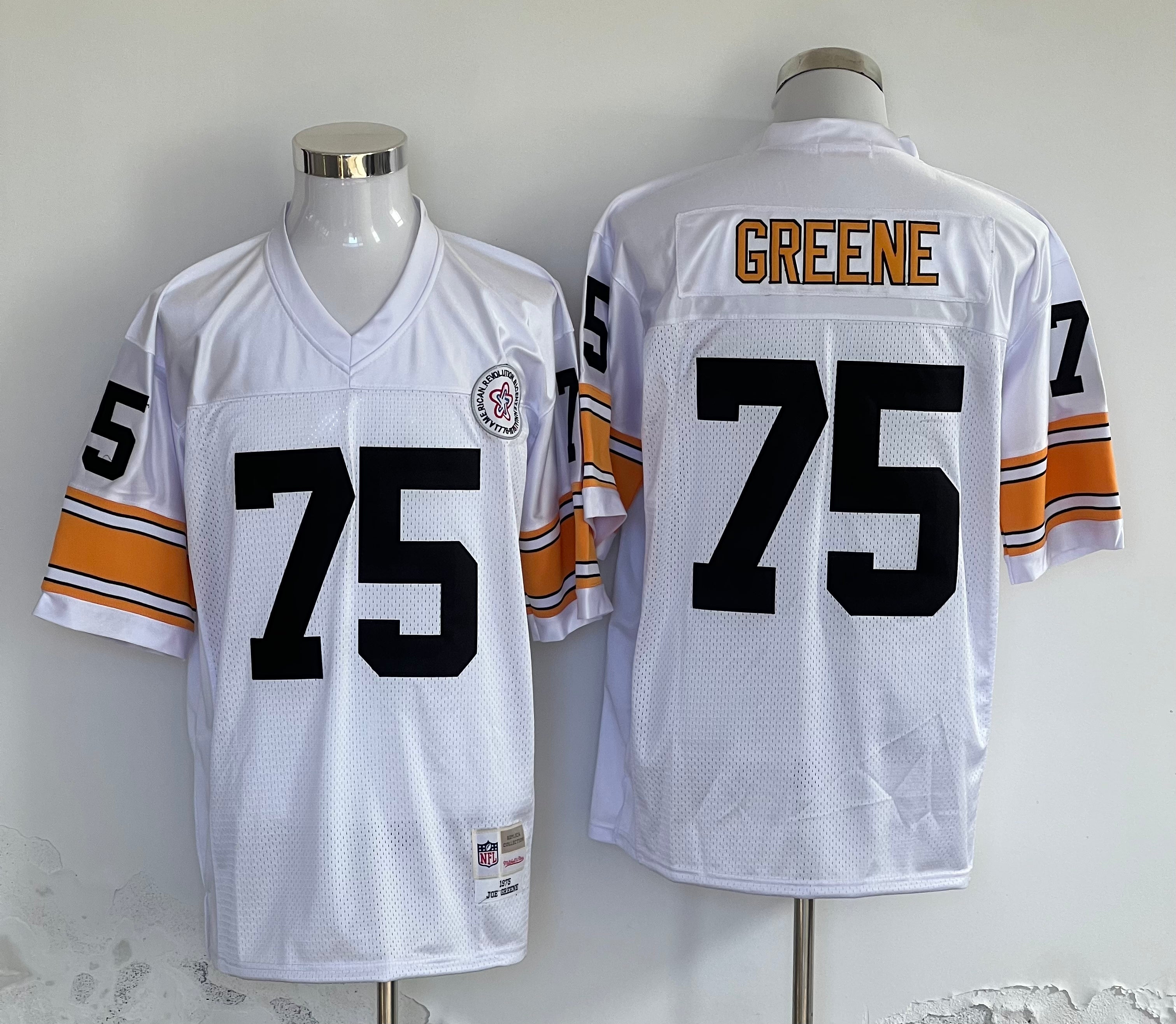 Men's Pittsburgh Steelers Joe Greene Mitchell & Ness White Legacy Replica Jerseys
