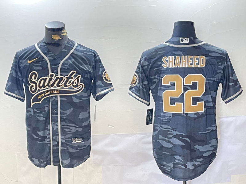 Men's New Orleans Saints Rashid Shaheed #22 Grey Camouflage Player Jerseys