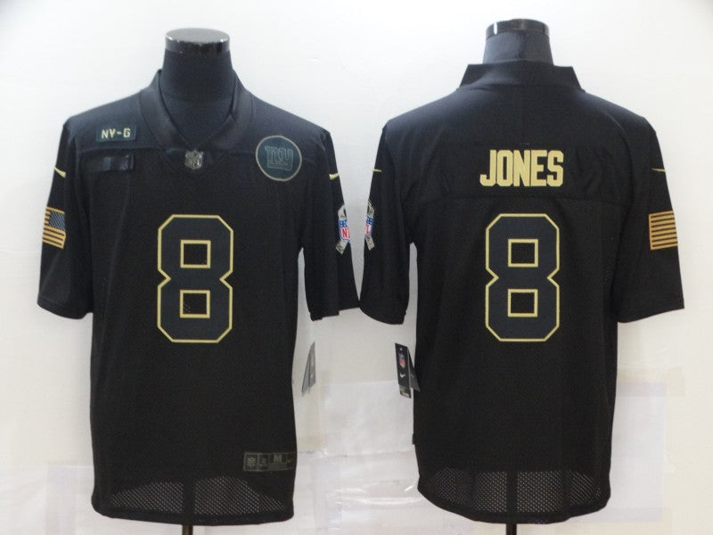 Men's New York Giants #8 Daniel Jones Black Player Game Jerseys
