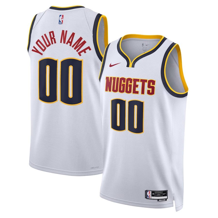Men's Denver Nuggets White Swingman Custom Jerseys - Association Edition