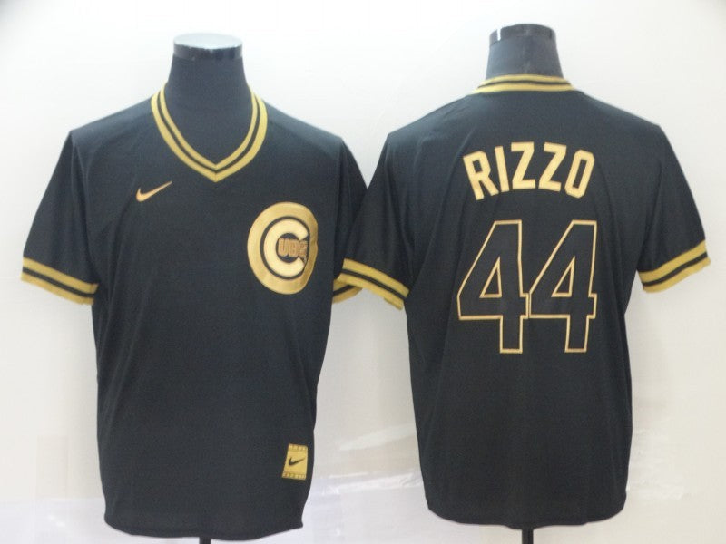 Men's Chicago Cubs Anthony Rizzo #44 Black Stitched Jerseys
