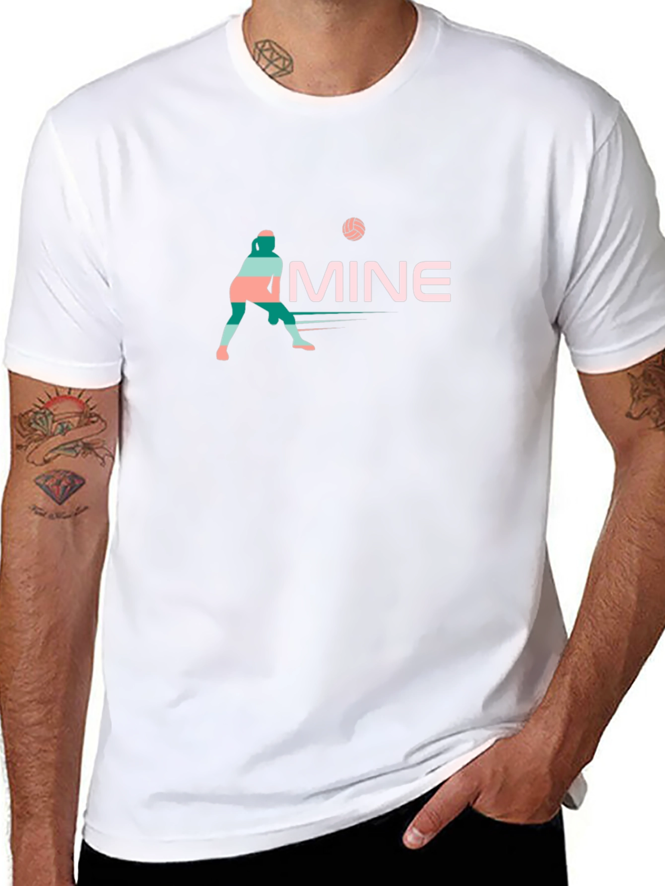 Volleyball Player Graphic Black T-Shirt