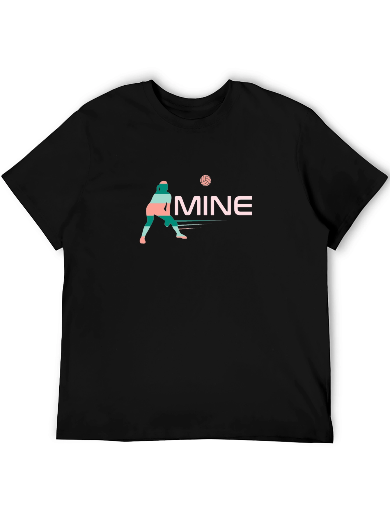 Volleyball Player Graphic Black T-Shirt